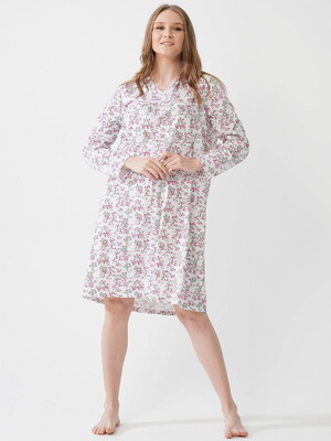 Купить Хлопковая ночная сорочка с длинным рукавом VIENETTA 2015623025 в Украина в Lingerie.ua - Одяг для дому та відпочинку, Фото 3