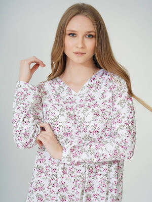 Купить Хлопковая ночная сорочка с длинным рукавом VIENETTA 2015623025 в Украина в Lingerie.ua - Одяг для дому та відпочинку, Фото 11