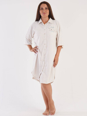 Купить Хлопковый халат рубашка большого размера VIENETTA 3032370000 в Украина в Lingerie.ua - Одяг для дому та відпочинку, Фото 2