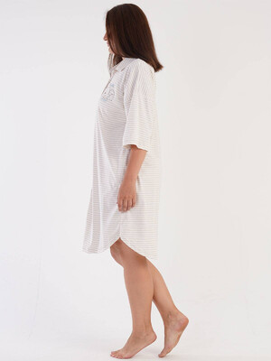 Купить Хлопковый халат рубашка большого размера VIENETTA 3032370000 в Украина в Lingerie.ua - Одяг для дому та відпочинку, Фото 3