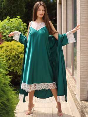 Купить Шелковый комплект из пеньюара и халата LINGERIE 170636 в Украина в Lingerie.ua - Одяг для дому та відпочинку, Фото 16