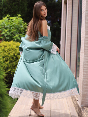 Купить Шелковый комплект из пеньюара и халата LINGERIE 170636 в Украина в Lingerie.ua - Одяг для дому та відпочинку, Фото 8