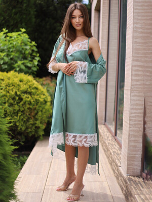 Купить Шелковый комплект из пеньюара и халата LINGERIE 170636 в Украина в Lingerie.ua - Одяг для дому та відпочинку, Фото 4