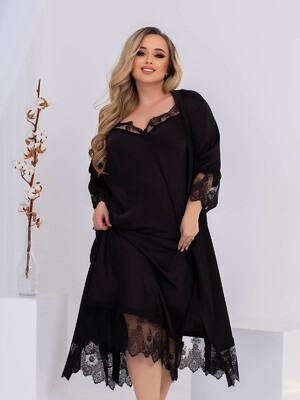 Купить Шелковый комплект из пеньюара и халата LINGERIE 170636 в Украина в Lingerie.ua - Одяг для дому та відпочинку, Фото 20