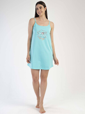 Купить Хлопковая ночная сорочка на бретельках VIENETTA 3010360000 в Украина в Lingerie.ua - Одяг для дому та відпочинку, Видео