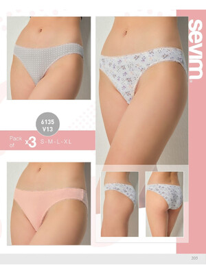 Купить Трусики женские слипы комплект 3 в 1 SEVIM 6135 в Украина в Lingerie.ua - Одяг для дому та відпочинку, Фото 4