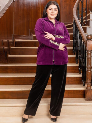 Купить Велюровый женский костюм большого размера COCOON O61-1214 в Украина в Lingerie.ua - Одяг для дому та відпочинку, Фото 4