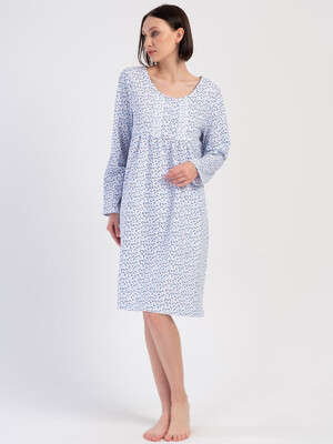 Купить Байковая ночная сорочка с длинным рукавом VIENETTA 1617110445 в Украина в Lingerie.ua - Одяг для дому та відпочинку, Фото 2