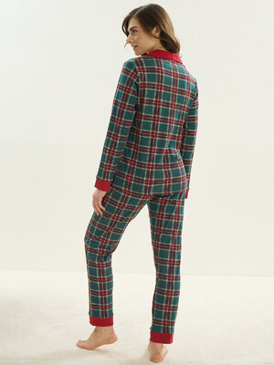 Купить Хлопковая классическая пижама в клетку SEVIM 16113 в Украина в Lingerie.ua - Одяг для дому та відпочинку, Фото 2