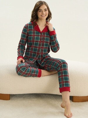 Купить Хлопковая классическая пижама в клетку SEVIM 16113 в Украина в Lingerie.ua - Одяг для дому та відпочинку, Фото 3