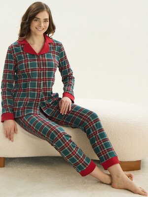 Купить Хлопковая классическая пижама в клетку SEVIM 16113 в Украина в Lingerie.ua - Одяг для дому та відпочинку, Фото 4