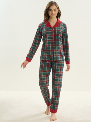 Купить Хлопковая классическая пижама в клетку SEVIM 16113 в Украина в Lingerie.ua - Одяг для дому та відпочинку, Фото 5