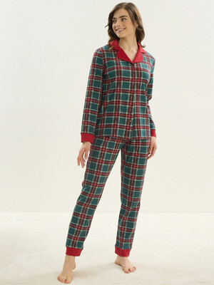 Купить Хлопковая классическая пижама в клетку SEVIM 16113 в Украина в Lingerie.ua - Одяг для дому та відпочинку, Фото 6