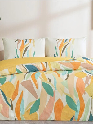 Купить Двуспальный комплект постельного белья из ранфорса с простыней на резинке TAC Joey в Украина