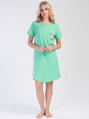 Купить Хлопковая домашняя туника с коротким рукавом VIENETTA 3120850000 в Украина в Lingerie.ua - Одяг для дому та відпочинку, Видео