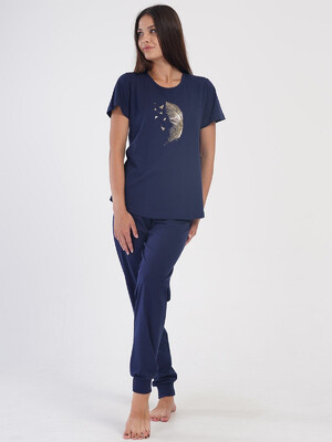 Купить Хлопковый комплект из футболки и брюк VIENETTA 4051890000 в Украина в Lingerie.ua - Одяг для дому та відпочинку, Видео