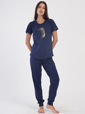 Купить Хлопковый комплект из футболки и брюк VIENETTA 4051890000 в Украина в Lingerie.ua - Одяг для дому та відпочинку, Фото 8