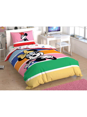 Купить Односпальный комплект постельного белья TАС Disney Minnie Mouse Rainbow с простыней на резинке в Украина в Lingerie.ua - Одяг для дому та відпочинку, Фото 3