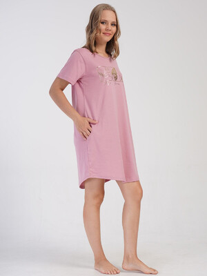 Купить Хлопковая туника большого размера с коротким рукавом VIENETTA 4053520000 в Украина в Lingerie.ua - Одяг для дому та відпочинку, Фото 12