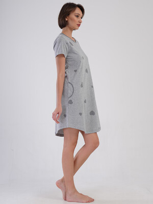 Купить Хлопковая туника большого размера с коротким рукавом VIENETTA 4091626203 в Украина в Lingerie.ua - Одяг для дому та відпочинку, Фото 2