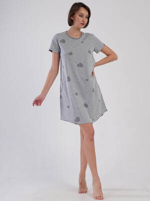 Купить Хлопковая туника большого размера с коротким рукавом VIENETTA 4091626203 в Украина в Lingerie.ua - Одяг для дому та відпочинку, Фото 3