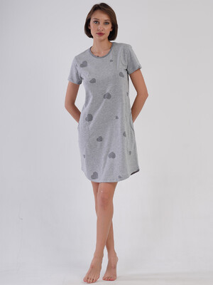 Купить Хлопковая туника большого размера с коротким рукавом VIENETTA 4091626203 в Украина в Lingerie.ua - Одяг для дому та відпочинку, Фото 4