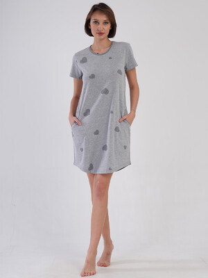Купить Хлопковая туника большого размера с коротким рукавом VIENETTA 4091626203 в Украина в Lingerie.ua - Одяг для дому та відпочинку, Фото 7