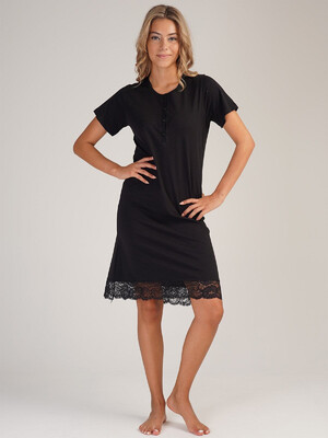 Купить Хлопковая ночная сорочка с кружевом VIENETTA 3010370000 в Украина в Lingerie.ua - Одяг для дому та відпочинку, Видео
