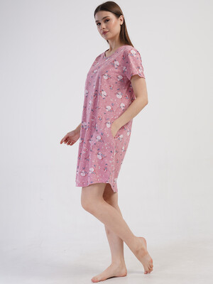 Купить Бавовняна туніка з коротким рукавом VIENETTA 4082386790 в Украина в Lingerie.ua - Одяг для дому та відпочинку, Фото 5