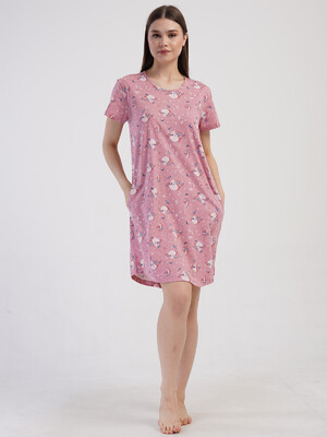 Купить Бавовняна туніка з коротким рукавом VIENETTA 4082386790 в Украина в Lingerie.ua - Одяг для дому та відпочинку, Фото 8