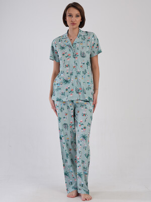 Хлопковая классическая пижама с коротким рукавом VIENETTA 4083901889