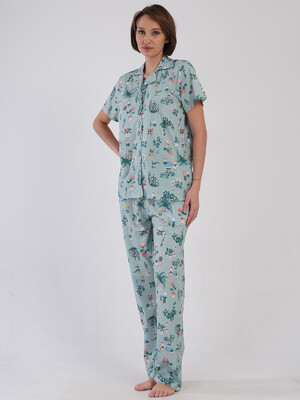 Купить Бавовняна класична піжама з коротким рукавом VIENETTA 4083901889 в Украина в Lingerie.ua - Одяг для дому та відпочинку, Фото 3