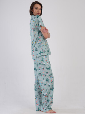 Купить Бавовняна класична піжама з коротким рукавом VIENETTA 4083901889 в Украина в Lingerie.ua - Одяг для дому та відпочинку, Фото 4