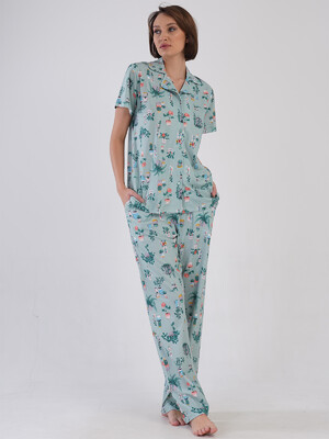 Купить Бавовняна класична піжама з коротким рукавом VIENETTA 4083901889 в Украина в Lingerie.ua - Одяг для дому та відпочинку, Фото 5