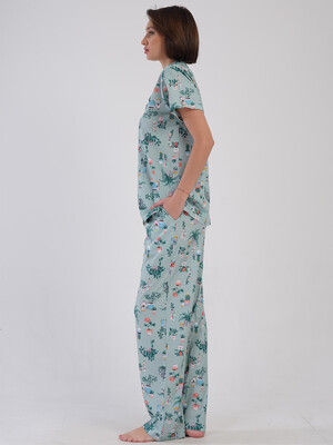 Купить Бавовняна класична піжама з коротким рукавом VIENETTA 4083901889 в Украина в Lingerie.ua - Одяг для дому та відпочинку, Фото 6