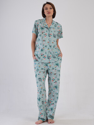 Купить Бавовняна класична піжама з коротким рукавом VIENETTA 4083901889 в Украина в Lingerie.ua - Одяг для дому та відпочинку, Фото 7