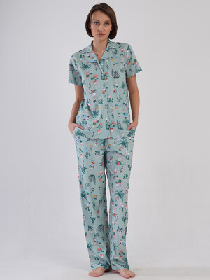 Купить Бавовняна класична піжама з коротким рукавом VIENETTA 4083901889 в Украина в Lingerie.ua - Одяг для дому та відпочинку, Фото 9