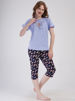 Купить Хлопковый комплект большого размера с капри VIENETTA 4091220911 в Украина в Lingerie.ua - Одяг для дому та відпочинку, Фото 3