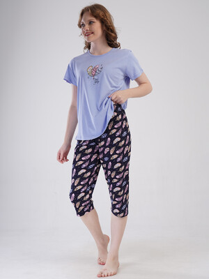 Купить Хлопковый комплект большого размера с капри VIENETTA 4091220911 в Украина в Lingerie.ua - Одяг для дому та відпочинку, Фото 4