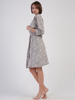 Купить Хлопковый халат женский на запах с принтом VIENETTA 4083792378 в Украина в Lingerie.ua - Одяг для дому та відпочинку, Фото 2