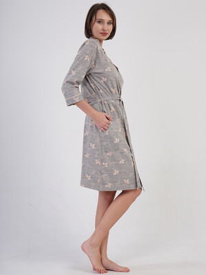 Купить Хлопковый халат женский на запах с принтом VIENETTA 4083792378 в Украина в Lingerie.ua - Одяг для дому та відпочинку, Фото 7