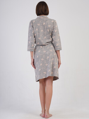 Купить Хлопковый халат женский на запах с принтом VIENETTA 4083792378 в Украина в Lingerie.ua - Одяг для дому та відпочинку, Фото 8