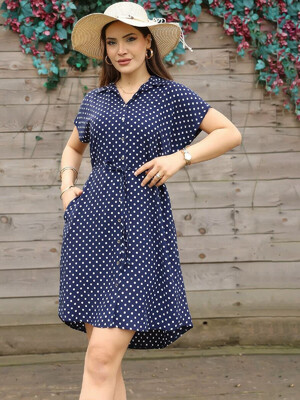 Купить Платье из вискозы в горошек на пуговицах JEN 05108 в Украина в Lingerie.ua - Одяг для дому та відпочинку, Фото 3