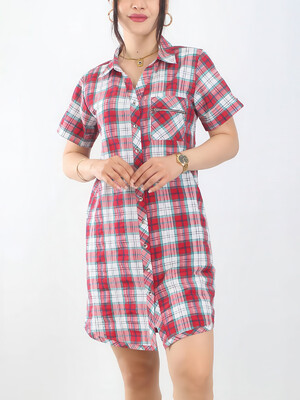 Купить Платье летнее в клетку на пуговицах JEN 05127 в Украина в Lingerie.ua - Одяг для дому та відпочинку, Фото 2