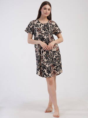 Купить Бавовняна туніка великого розміру з коротким рукавом VIENETTA 4080683526 в Украина в Lingerie.ua - Одяг для дому та відпочинку, Фото 3