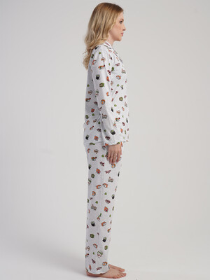 Купить Хлопковая классическая пижама с длинным рукавом VIENETTA 5060200158 в Украина в Lingerie.ua - Одяг для дому та відпочинку, Фото 2