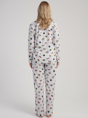 Купить Хлопковая классическая пижама с длинным рукавом VIENETTA 5060200158 в Украина в Lingerie.ua - Одяг для дому та відпочинку, Фото 4