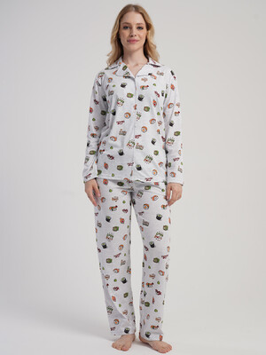 Купить Хлопковая классическая пижама с длинным рукавом VIENETTA 5060200158 в Украина в Lingerie.ua - Одяг для дому та відпочинку, Фото 5