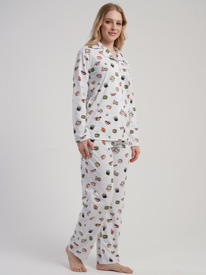 Купить Хлопковая классическая пижама с длинным рукавом VIENETTA 5060200158 в Украина в Lingerie.ua - Одяг для дому та відпочинку, Фото 6