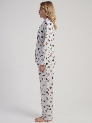 Купить Хлопковая классическая пижама с длинным рукавом VIENETTA 5060200158 в Украина в Lingerie.ua - Одяг для дому та відпочинку, Фото 7